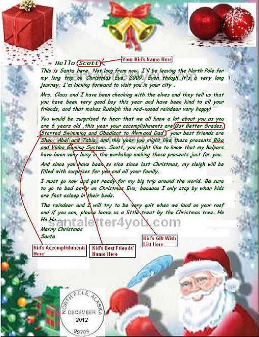 Email Letter From Santa image. Free Letter from Santa